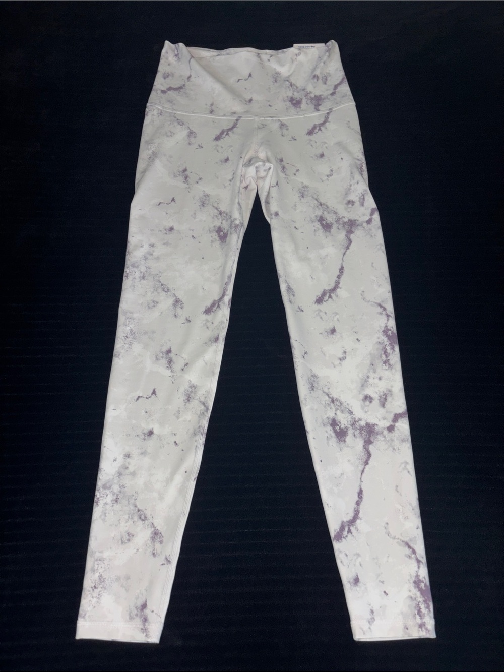 Old Navy Sz M Ladies Marble-Print Leggings - White & Light Purple
